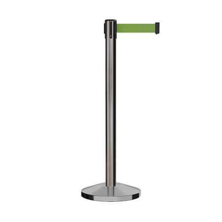 Stanchion Belt Barrier Sat.Steel Post 9ft. Green Belt